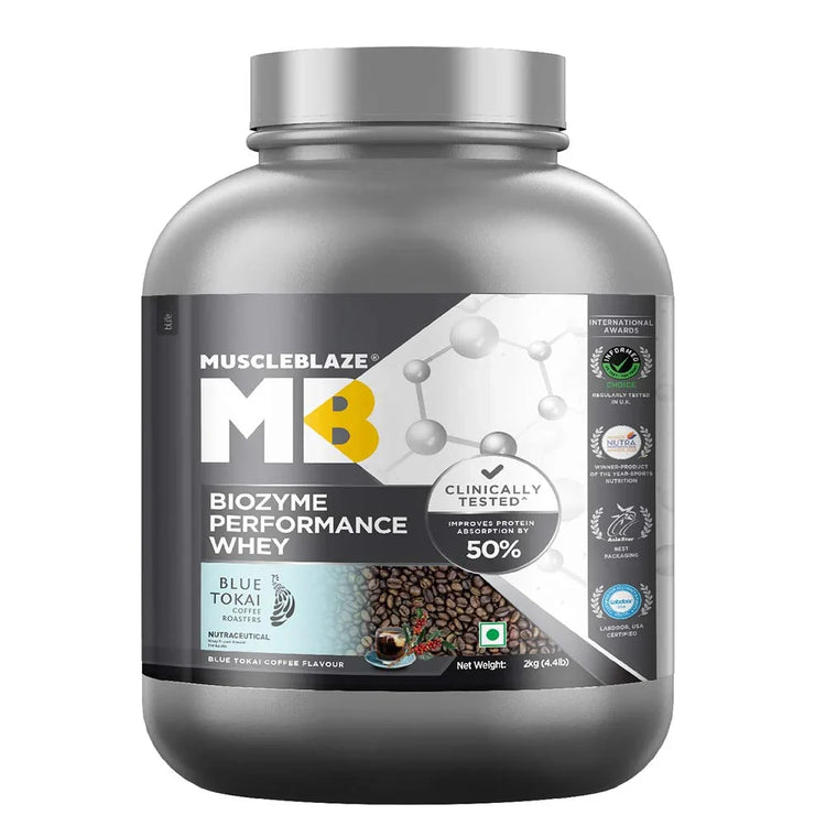 Muscleblaze Biozyme Performance Whey 4.4 lb - Blue Tokai Coffee Flavour